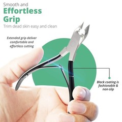 Professional Cuticle Trimmer Nail 3.95 inches, Black Nipper With Pusher