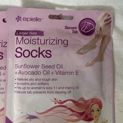 3-pk Epielle Moisturizing Socks Sunflower Seed Oil Avocado Oil Vitamin E