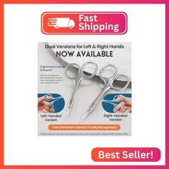 THRAU Left-Handed Cuticle Scissors – Surgical Grade Stainless Steel with Sharp C