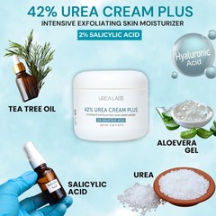 UREA LABS 42% Urea Cream with 2% Salicylic Acid for Dry 4 Ounce (Pack of 1)