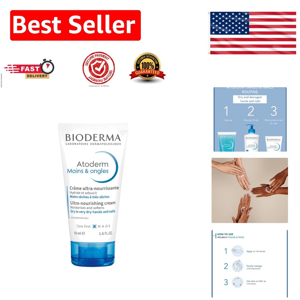 1.7 Fl Oz Atoderm Hand & Nails Cream – Strengthens Nails & Restores Comfort
