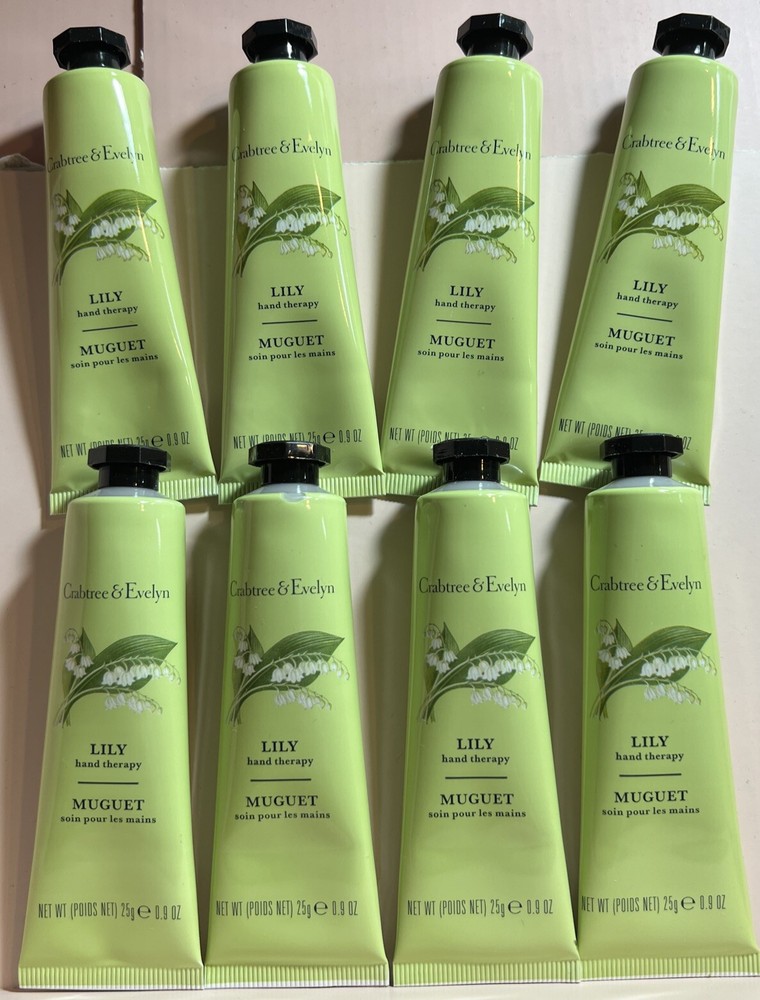 8x Crabtree Evelyn Hand Therapy Cream LILY Lot x 8 Lotion Sealed Purse Sz NEW
