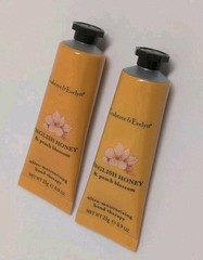 2 ENGLISH HONEY & PEACH BLOSSOM Crabtree & Evelyn Purse Sz Hand 0.9 oz