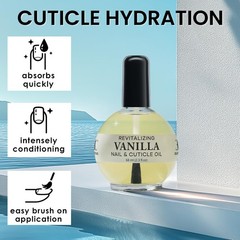 Moisturizing Cuticle & Nail Care Oil 2.3 Fl Oz – Vanilla Scented – Jojoba, Aloe,