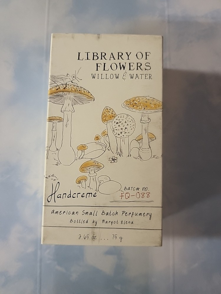 Library of Flowers Willow Water 2.65 oz Handcreme Brand New Outer Box Dirty