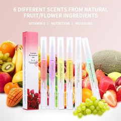 Revitalize Your Nails – 6Pcs Cuticle Oil Pen Set with Soft Brush & 15 Flavors