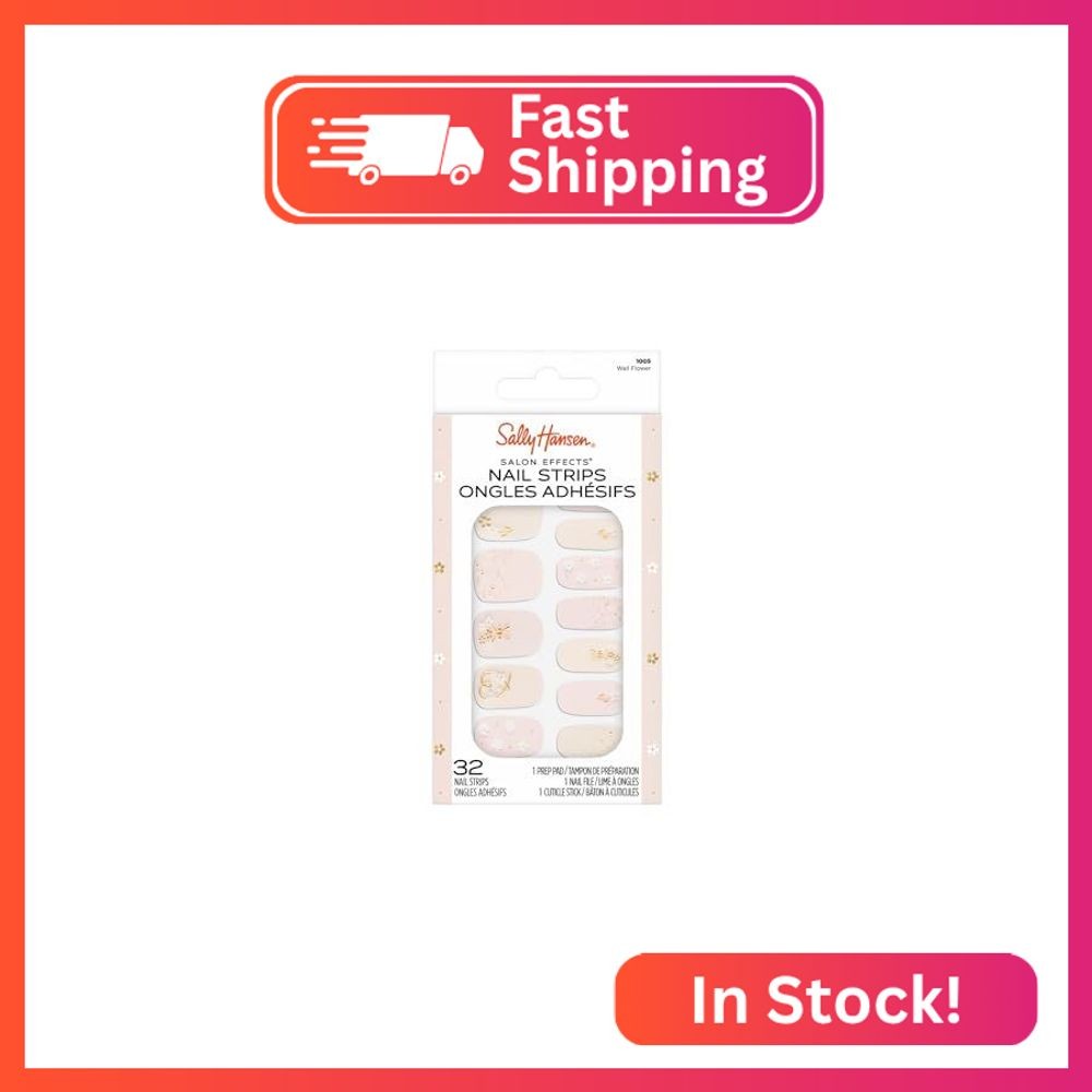 Sally Hansen Salon Effects Nail Strips | No UV Light Needed, No Dry Time, Long-L