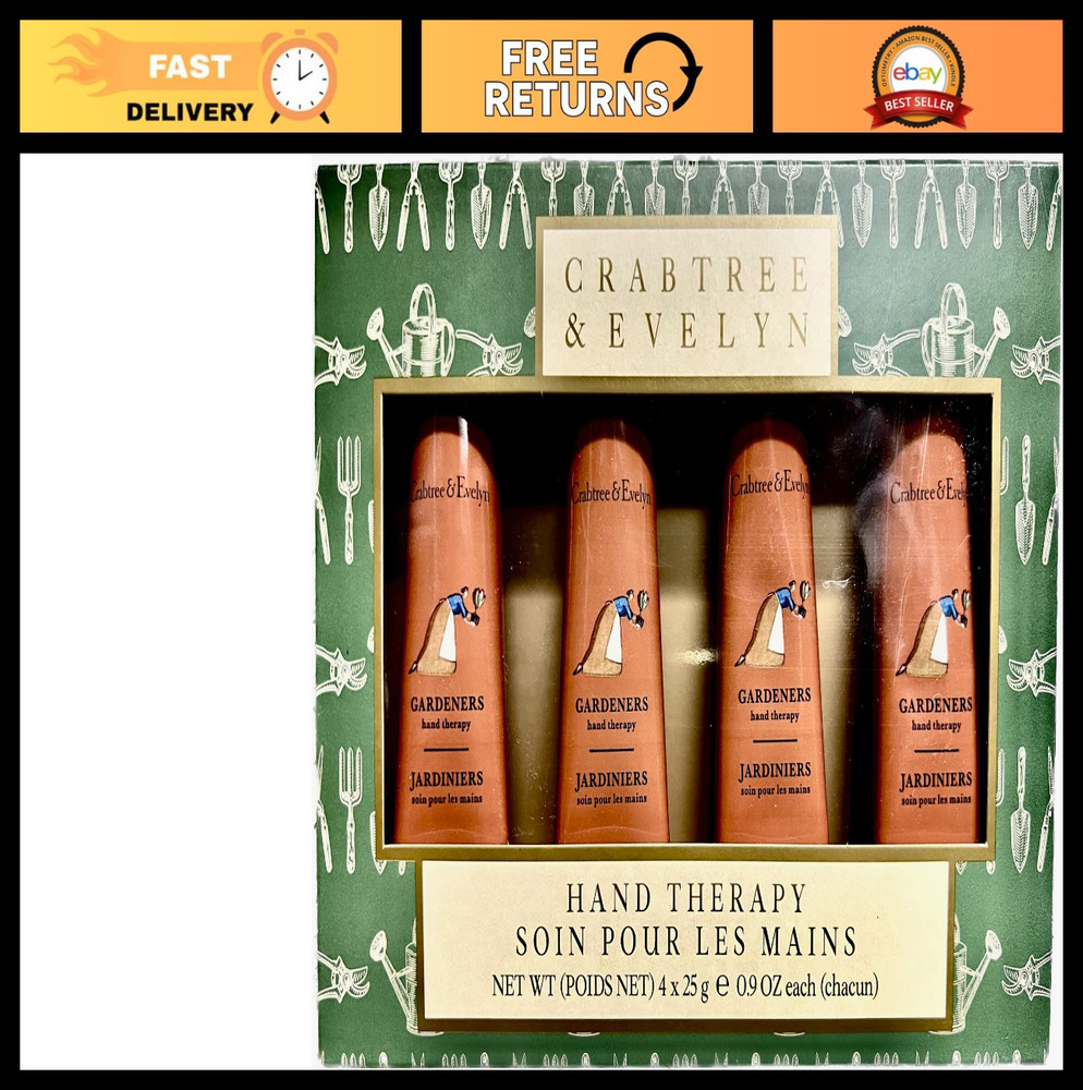 Moisturizing Hand Therapy Cream 4-Pack (0.9 oz Each) – Ideal for Gardeners, Dry