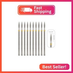 siyuwuro 10Pcs Flame Shape Cuticle Nail Drill Bits 3/32” Safety Carbide Nail Dr