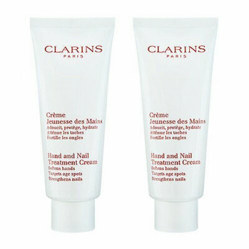 2 PCS Clarins Hand and Nail Treatment Cream 100ml x2= 200ml Hands Nails #381_2