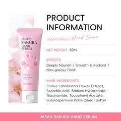1PCS 50ml Travel Size Sakura Scented Deeply Nourish Hand Serum Non-greasy