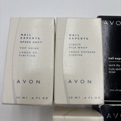 Vintage Avon Nail Experts Nail Care Lot: top shine, liquid silk wrap