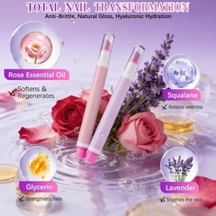 2-in-1 Cuticle Pusher & Oil Pen Set – Portable Nail Care Tools for Dry Nails, Ha