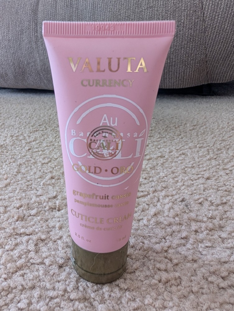Valuta Currency Gold Grapefruit Cassis Cuticle Cream 2.5 oz/75ml New