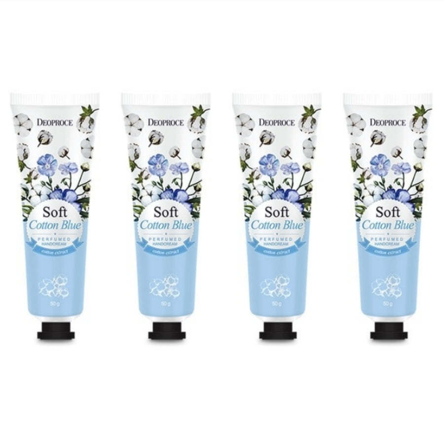 Deoproce Perfumed Hand Cream Soft Cotton Blue 50g*4Pcs – FREE SHIPPING