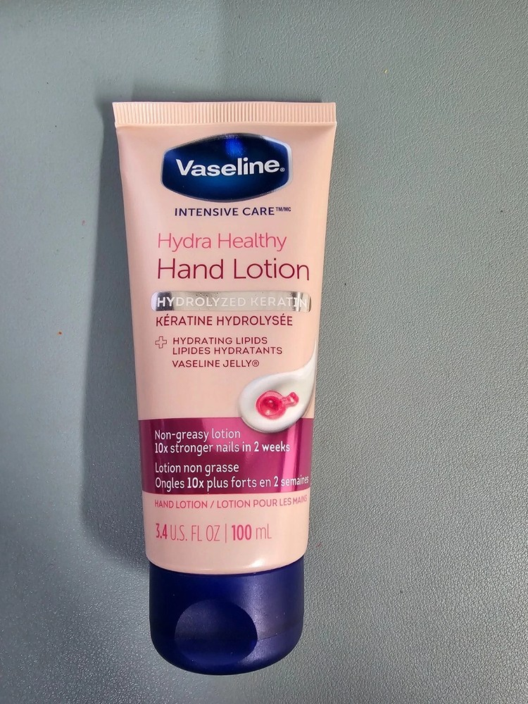 Vaseline Hydra Healthy Hands Stronger Nails Hand Lotion – 3.4 oz Each (Lot of 3)