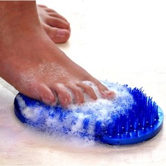 Soapy Toes Travel Sized Foot Scrubber Massages & 1 Count (Pack of 1), Blue