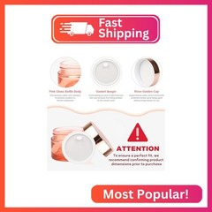 Pink Glass Cream Jar,4 Pack 1.7 oz/50g Face Lotion Jar Pot,Empty Refillable Glas