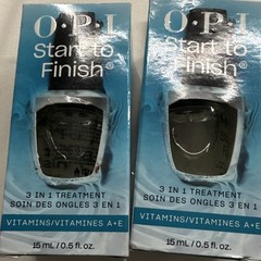 OPI Start to Finish 3-in-1 Nail Strengthener Treatment, Vitamins A+E, 0.5 fl oz