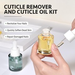 GAOY Cuticle Care Kit 0.68 Fl Oz (Pack of 2), Oil and Remover