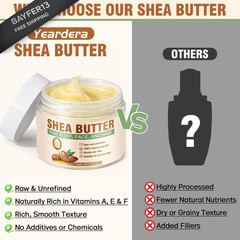 Yeardera Shea Butter Raw Organic, 100% Pure & Natural 7.8 Fl Oz (Pack of 1)