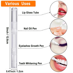 10 Pack 3 ML Transparent Twist Pens, Empty Cuticle Nail Oil Pen with Brush Tip,