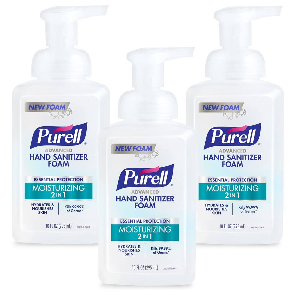 Purell Advanced Hand Sanitizer 2in1 Moisturizing 10 Fl Oz (Pack of 3), clear