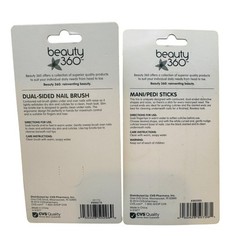Beauty 360 Dual-Sided Nail Brush Mani/Pedi Sticks & Blossom Scented Cuticle Oil