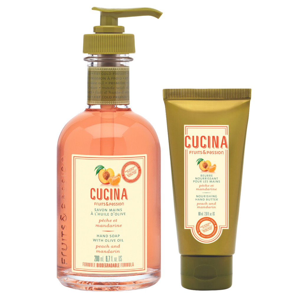 Fruits & Passion Cucina Peach and Mandarin Hand Care Duo Set(Hand Butter & Soap)