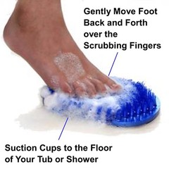 Soapy Toes Travel Sized Foot Scrubber Massages & 1 Count (Pack of 1), Blue