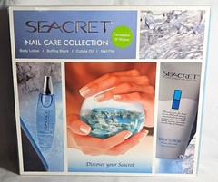 Seacret Nail Care Collection Body Lotion Buffing Block Cuticle Oil Cucumber Mel