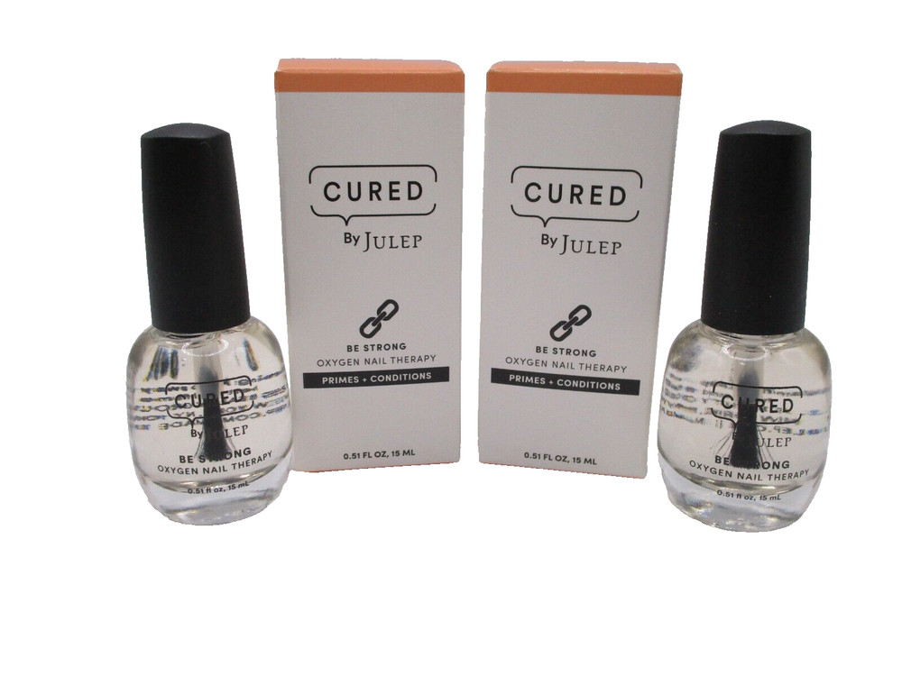 Lot of 2 Cured By Julep Be Strong Nail Primes + Conditions Clear 15 ml x 2 BNIB