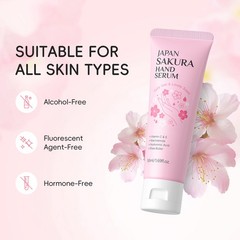 1PCS 50ml Brighten Skin Hand Serum Moisturizing Sakura Scented Travel Size