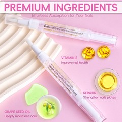 Foncomy 2PCS Cuticle Oil Pen for 0.07 Fl Oz (Pack of 2), Lily & Aloe Flavor