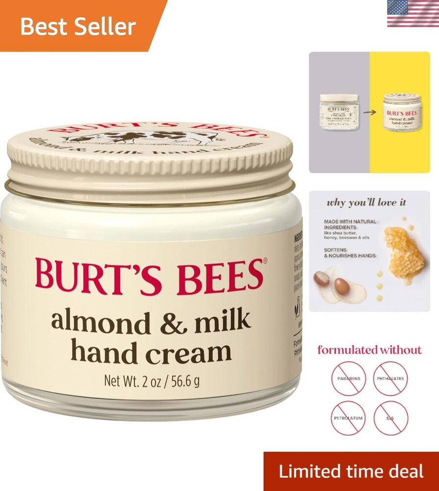 Travel Size Almond & Milk Hand Cream 2 Oz – Luxurious Moisturizer with Vitamin E