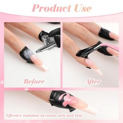 100 Pcs Nail Polish Protector for Fingers, 99.99%+ U V Finger Black