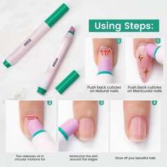 Ceramic Cuticle Oil Pusher Pen -3 in 1 Remover for Green 1PCS