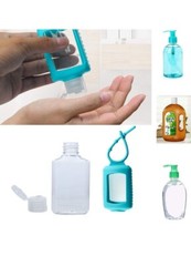 5 Pack 2oz Empty Hand Sanitizer Travel Size SQUEEZE-5PACK, Transparent