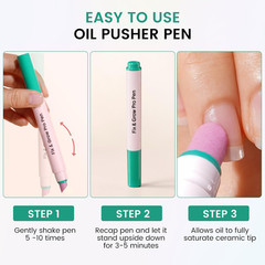 Ceramic Cuticle Oil Pusher Pen -3 in 1 Cuticle Remover Pen for Nails, Nail Care