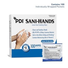 Sani-Hands Hand Sanitizer Wipes 100 Packets Per Box 100 Count (Pack of 1)