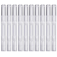 10 Pack 3 ML Transparent Twist Pens, Empty Cuticle Nail Oil Pen with Brush Tip,