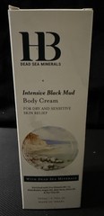 HB Dead Sea Minerals Intensive Black mud Body Cream Dry Sensitive Skin Relief