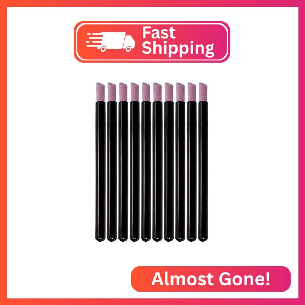 ONLYKXY 10pcs Pumice Stone Nail Cuticle Pushers Black Plastic Handle Trimmer Cle