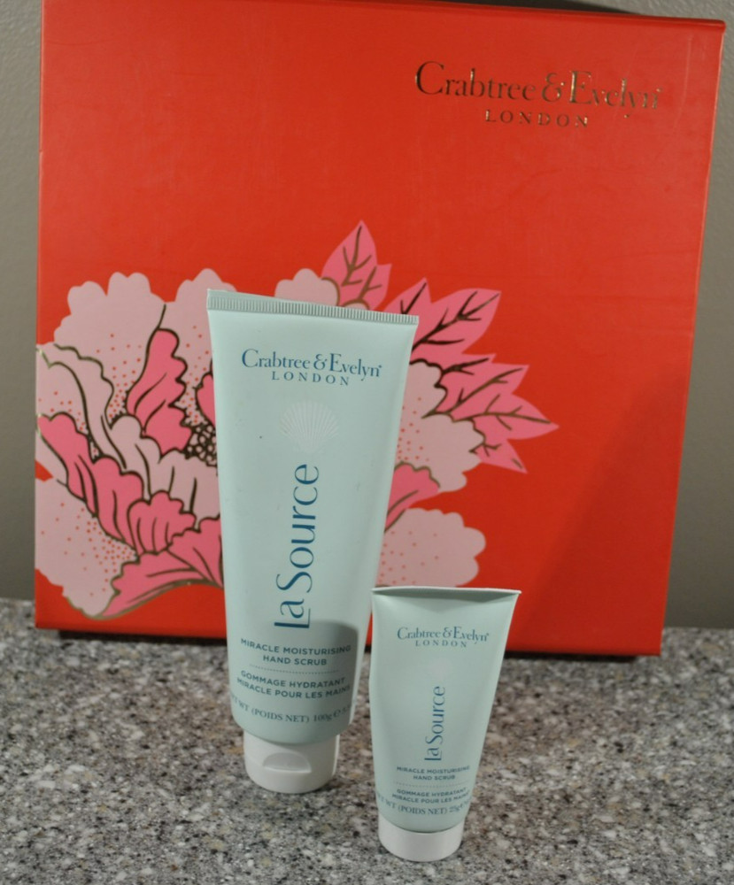 Crabtree & Evelyn La Source Miracle Moisturising Hand Scrub 3.5 oz & 0.9 oz NOS