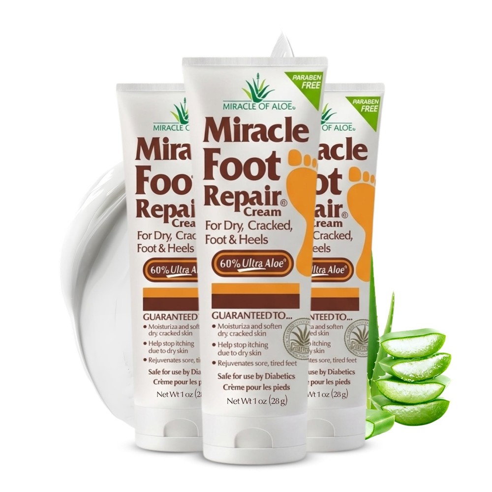 Miracle Foot Repair Cream, (1 oz / 3 Pack) 1 Ounce (Pack of 3), Pack 3