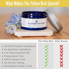 All Natural Foot Cream for Cracked Heels & Dry 4 FL Oz (Pack of 1), yellow