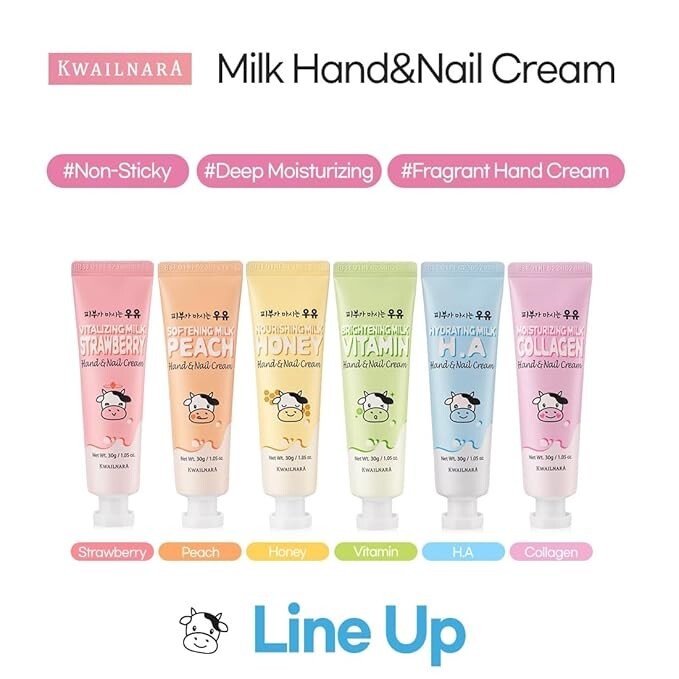 WELCOS Kwailnara Milk Hand and Nail Cream Set Korean cosmetics