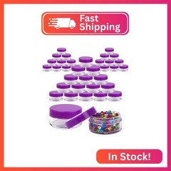 Beauticom 10g/10ml (0.35 Fl Oz) Round Clear Jars with Round Top Lids for Creams,