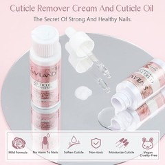 SAVILAND Cuticle 7 Piece Set, 60 ml Remover & 30 Oil