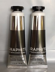 NEW Lot Of 2 Bath & Body Works GRAPHITE Men’s Collection Shea Butter Hand Cream